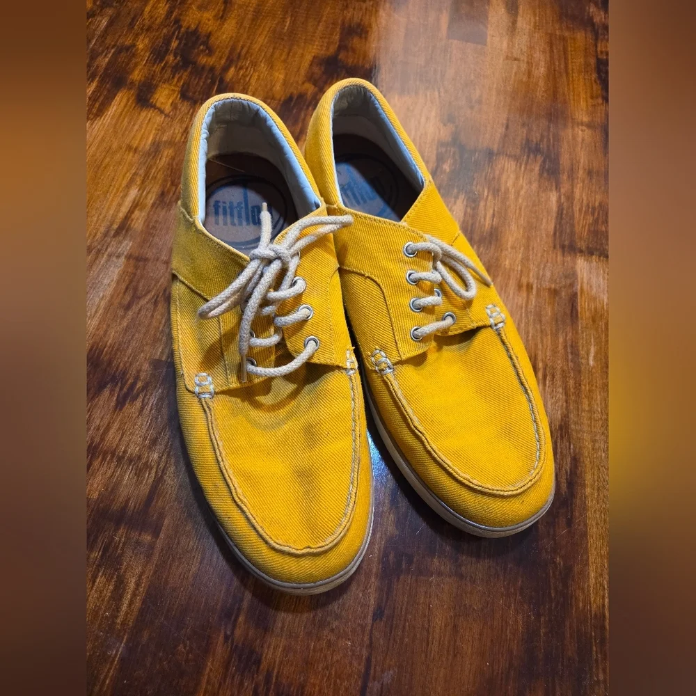 FitFlop Men's Monty (Canvas) Boating Shoe Sz 11 Sunflower Gropcore Summer